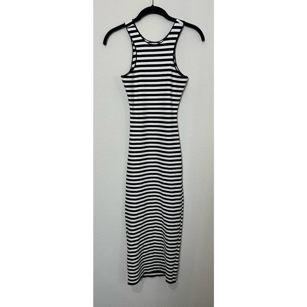 Zara Striped black and white maxi tank dress Size Small NWOT